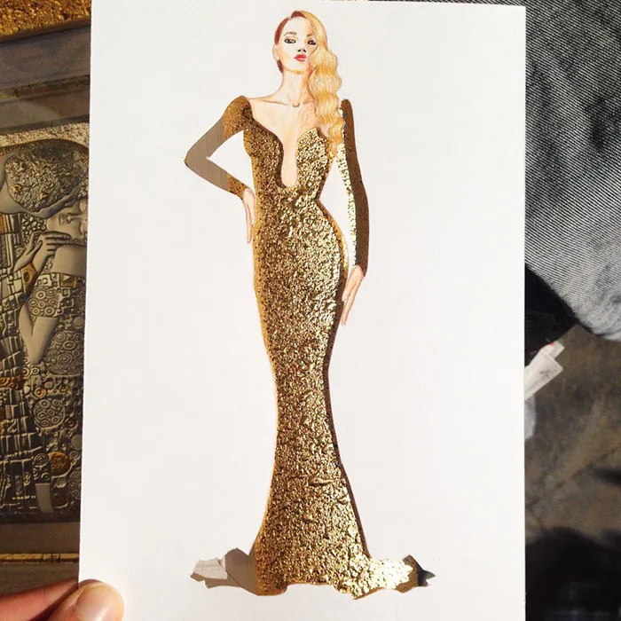 Armenian Illustrator Completes His Cut-Out Dresses With Everyday Objects