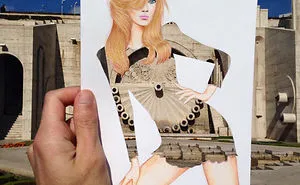 Armenian Illustrator Completes His Cut-Out Dresses With Everyday Objects