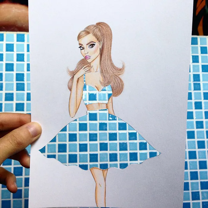 Armenian Illustrator Completes His Cut-Out Dresses With Everyday Objects