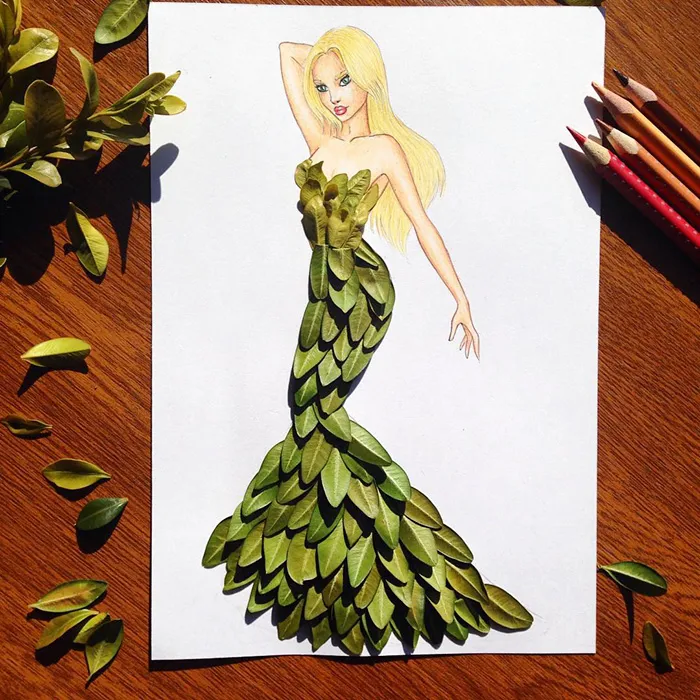 Armenian Illustrator Completes His Cut-Out Dresses With Everyday Objects
