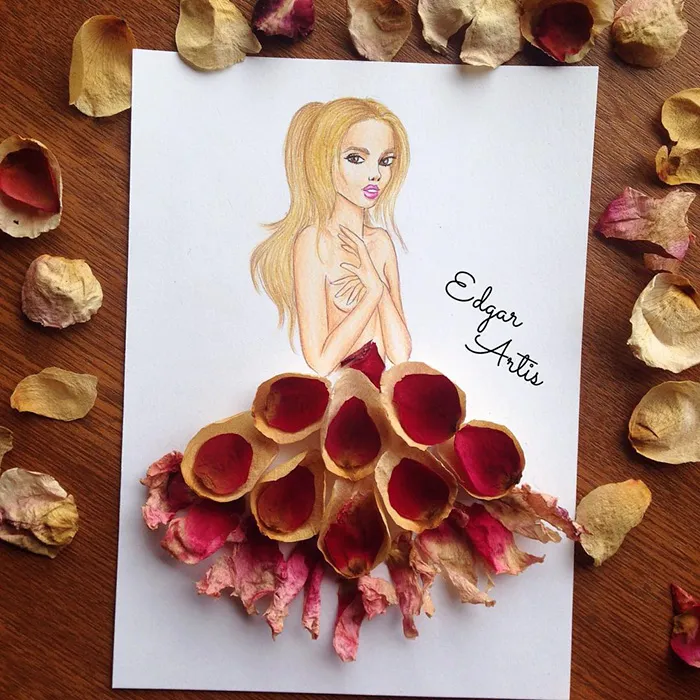 Armenian Illustrator Completes His Cut-Out Dresses With Everyday Objects