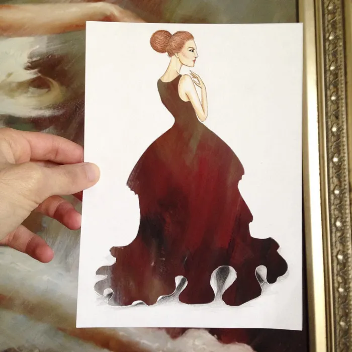Armenian Illustrator Completes His Cut-Out Dresses With Everyday Objects