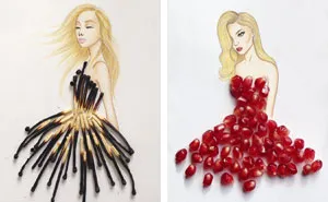 Armenian Illustrator Completes His Cut-Out Dresses With Everyday Objects