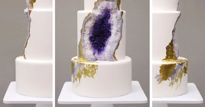 Amethyst Wedding Cake Whose Baker Was Clearly Under A Lot Of Pressure