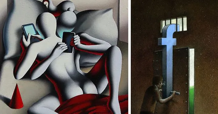 81 Satirical Illustrations Show Our Addiction To Technology