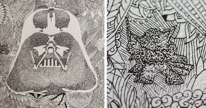I Drew Star Wars Characters Using Zentangle And Dotworks Techniques
