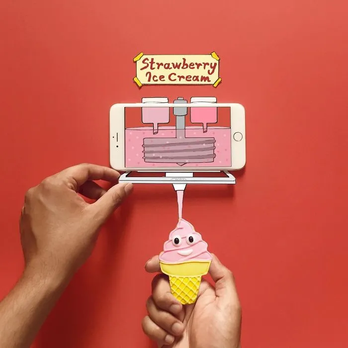 I Create Fun Scenes Using My Iphone And Some Paper