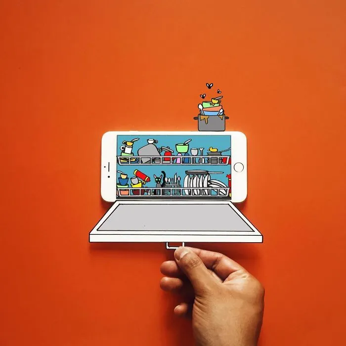 I Create Fun Scenes Using My Iphone And Some Paper