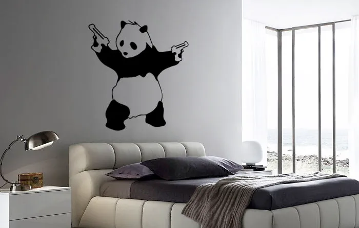 Panda With Gun Wall Art