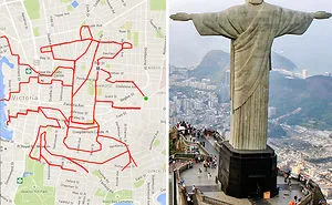 Artist Draws World's Largest Doodles By Riding His Bike With GPS