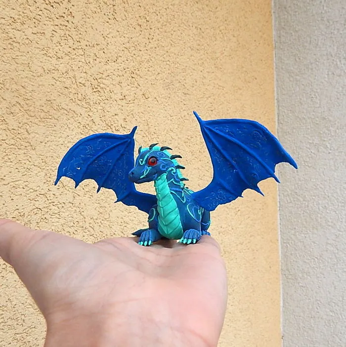 Blue Dragon Figurine, Dragon Sculpture
