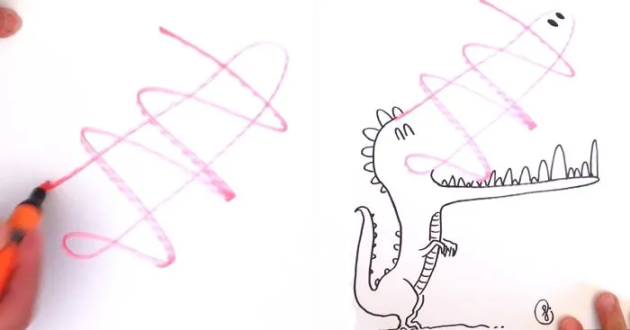 I Complete People’s Scribbles By Turning Them Into Animal Drawings