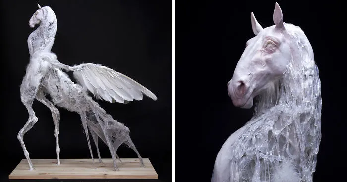 I Made A 'Pegasus' Sculpture From Swan's Feathers