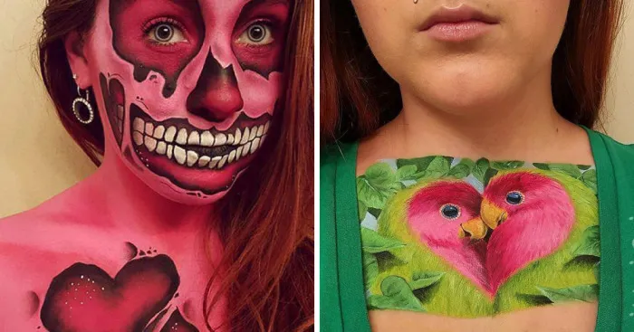 This Month I Challenged Myself To Create Valentines Day Themed Body Art