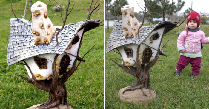 We Made A Fairy Tree House Out Of Twigs And Craft Foam