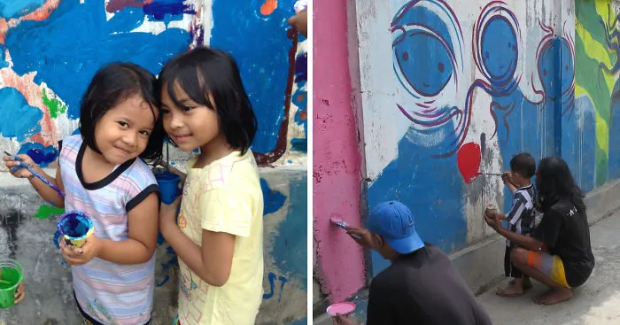 Bandung Locals Joined Together To Repaint Their Boring Walls With Vivid Colours