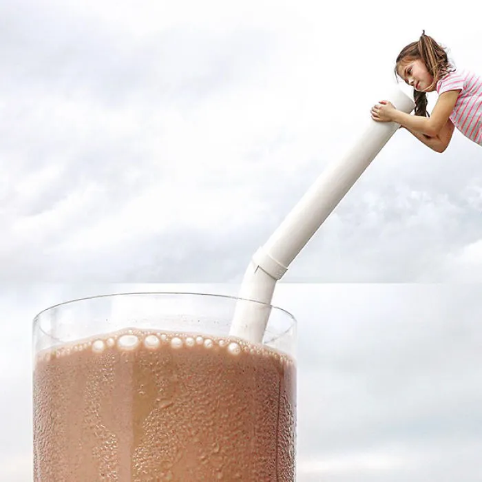 Pvc Pipe + Chocolate Milk & Straw