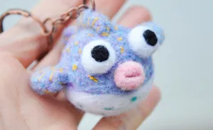 I Made This Felted Pufferfish Keychain