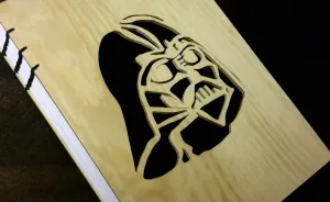 I Cut Images Into Wood To Create Unique Notebook Covers