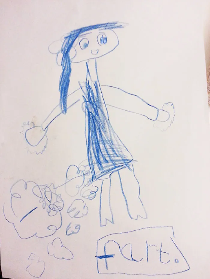 My 5-Year-Old Cousin's First Drawing Of Her Mum