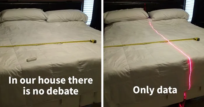 Husband Tired Of Fighting For His Bed Side, Finds A Genius Solution