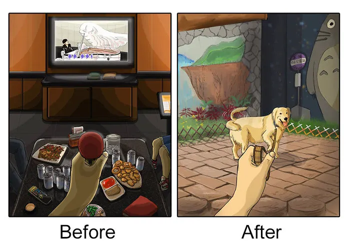 Life Before And After Getting A Dog (10 Pics)