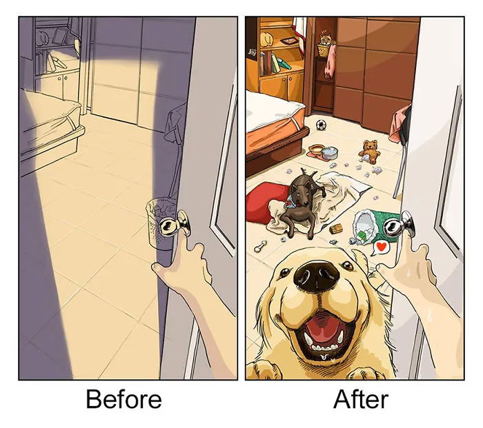 Life Before And After Getting A Dog (10 Pics)