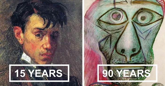 Picasso's Self Portrait Evolution From Age 15 To Age 90
