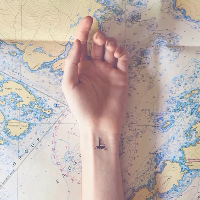 Tiny Boat Tattoo