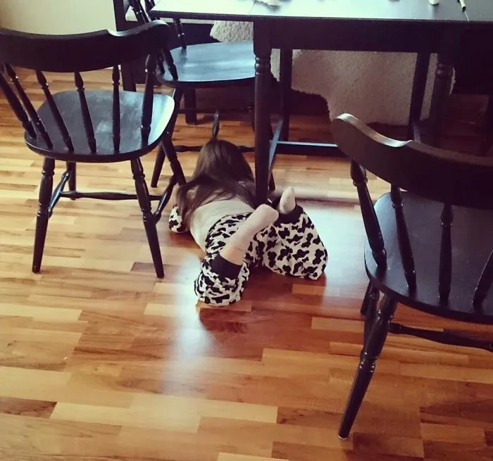 'now It's Your Turn,mum. I'm Going To Hide Under The Table!'