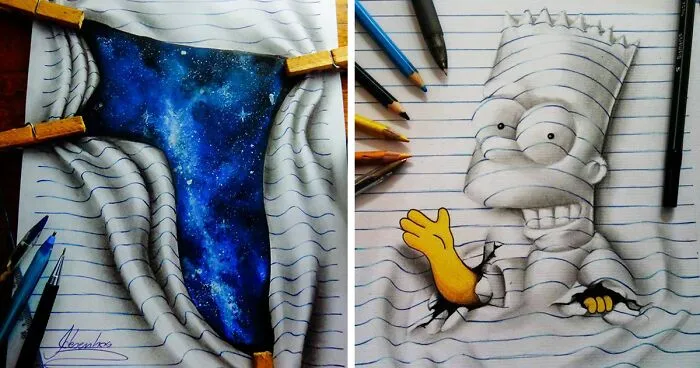 16-Year-Old Artist Creates 3D Doodles That Leap Off The Page