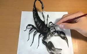 3d Scorpion Drawing/amazing Realistic Illusion! How To Draw 3d