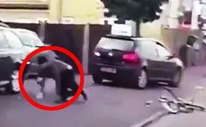 This Crazy Driver Hits Innocent Cyclist Purposely
