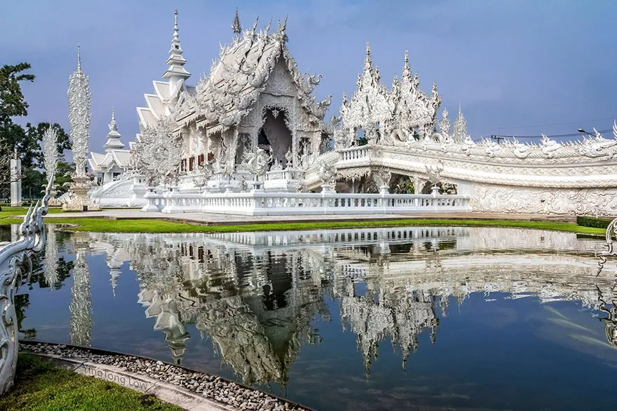 Admiring Wat Rong Khun Temple In Thailand