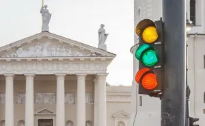 Vilnius Traffic Lights Adopt The Colors Of The Lithuanian Flag To Celebrate The Independence Day