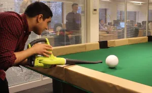 Boss Asked Us To Improve Our Knowledge On Leaf Blowers So We Invented Leaf Blower Billiards
