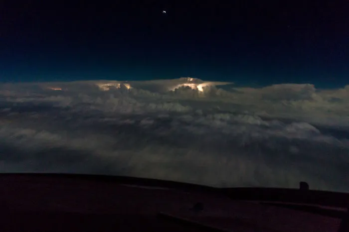 My Office View Always Changes - Boeing 747. Christmas Morning 2015 Over Texas Usa 2am.