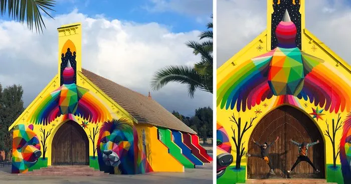 Abandoned Church Transformed With Colorful Graffiti In Morocco
