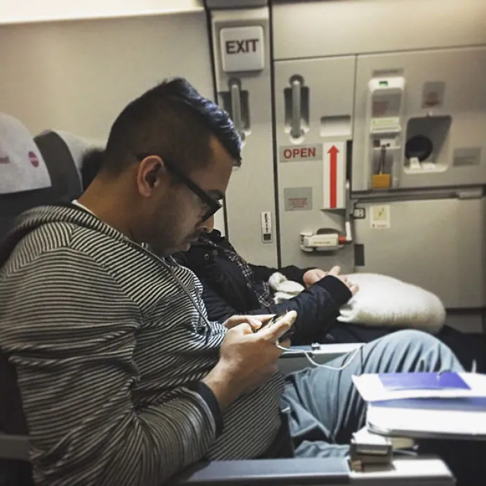 And Then There's This Guy Playing His Super Annoying Video Game At Full Volume The Whole 6 Hour Flight