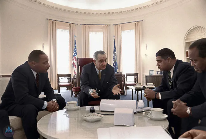 President Johnson, Martin Luther King, Jr., Roy Wilkins, James Farmer And Whitney Young In The White House, 1966