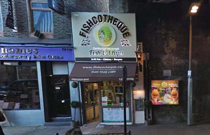 Fish and chips place sign ‘FISHCOTHEQUE’