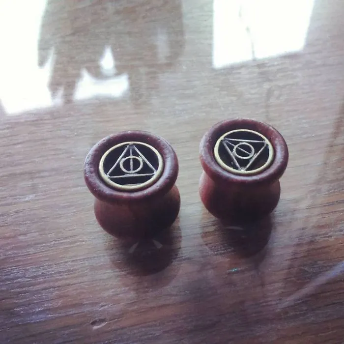 Deathly Hallows Tunnel Piercings