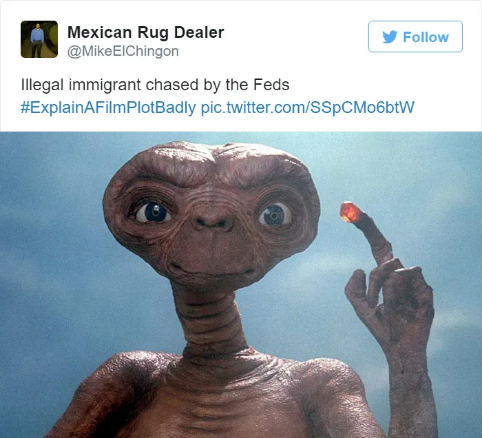 Tweet explaining E.T. the Extra-Terrestrial