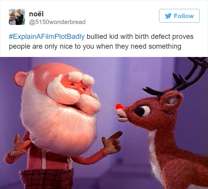 Tweet explaining Rudolph the Red-Nosed Reindeer
