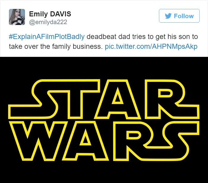 Tweett explaining Star Wars: VI