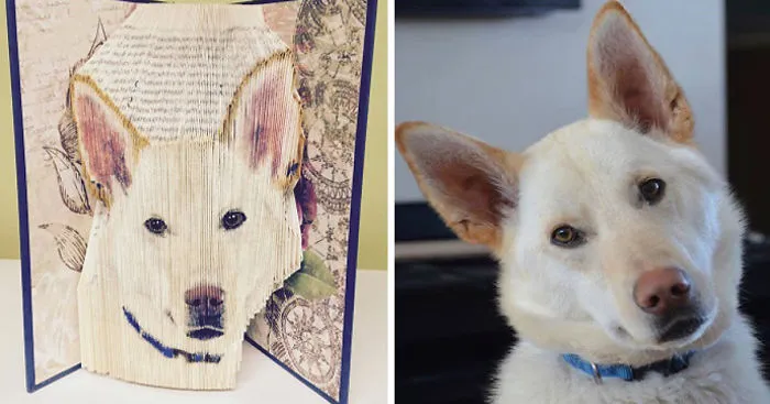I Hand Fold And Paint Books To Create Custom Paintings