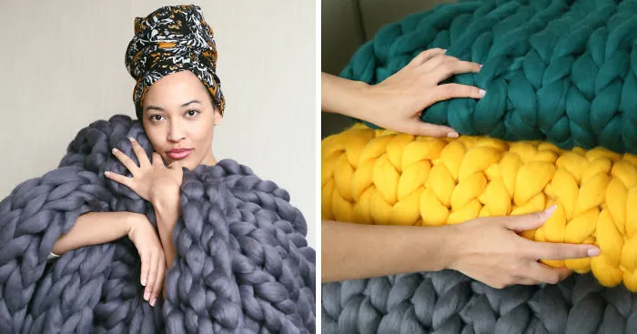 I’m Hibernating Through The Whole Winter Under My Giant Hand-Knitted Blankets