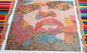 I Created A Unique Mosaic Made Of Colored Pencils