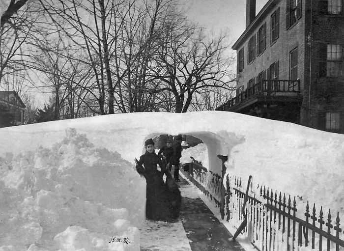 Miss Porter's School In Farmington, Ct After The "Great White Hurricane" Snow Storm Of 1888