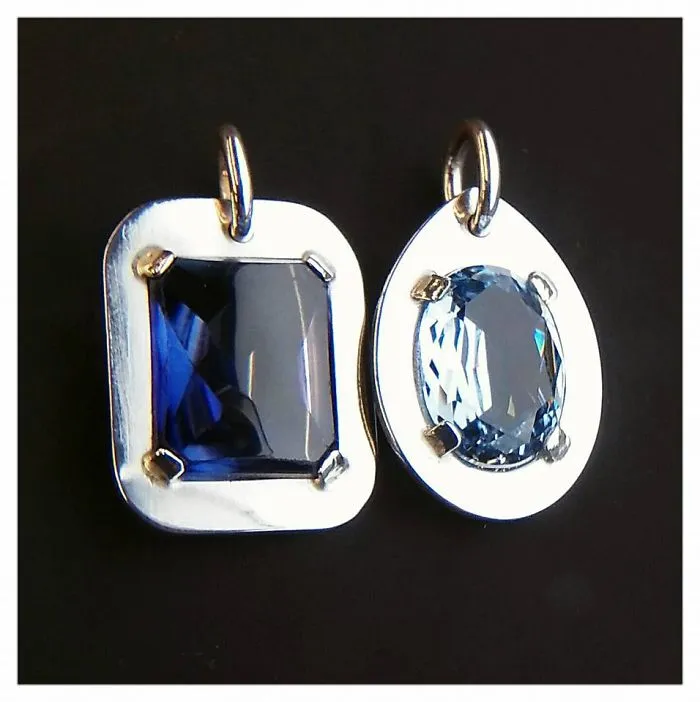 Pendants I Made Of Silver With Recycled Gem-stones Out Of Used Jewelry.
